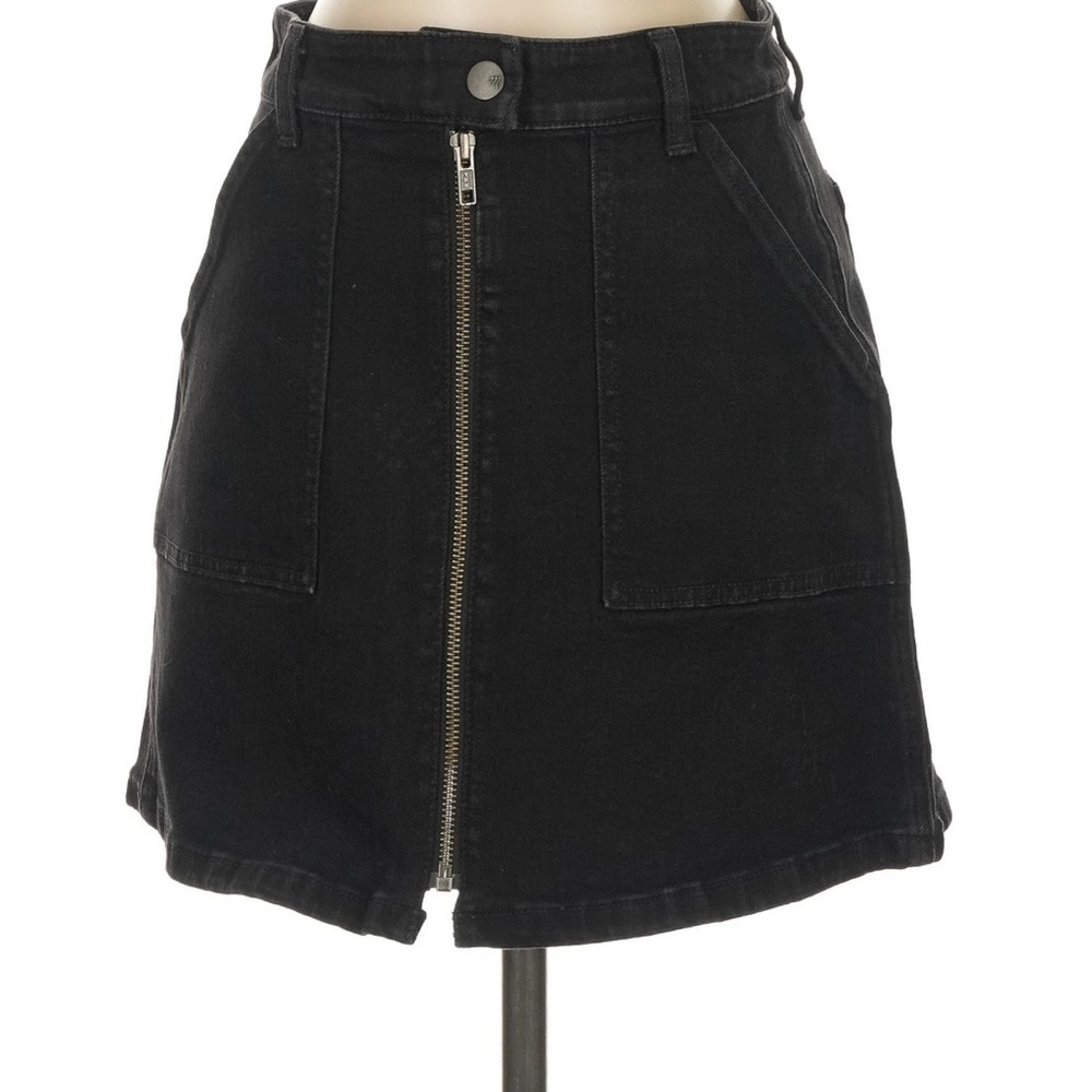 Madewell Black A-line Denim Utility Mini Skirt size 25